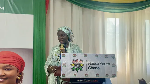 A moment from the speech at the youth event